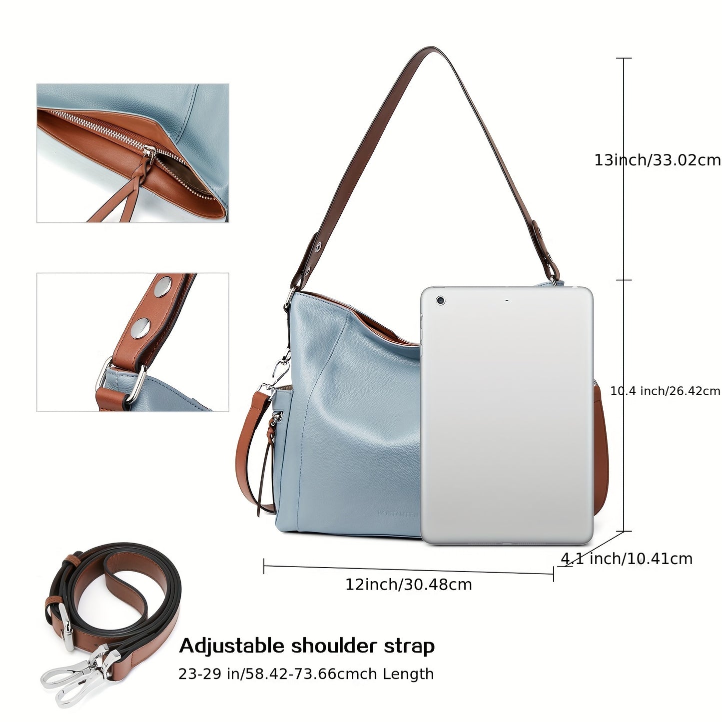 Genuine Leather Hobo Handbags Designer Shoulder Tote Purses Crossbody Large Bag For Women