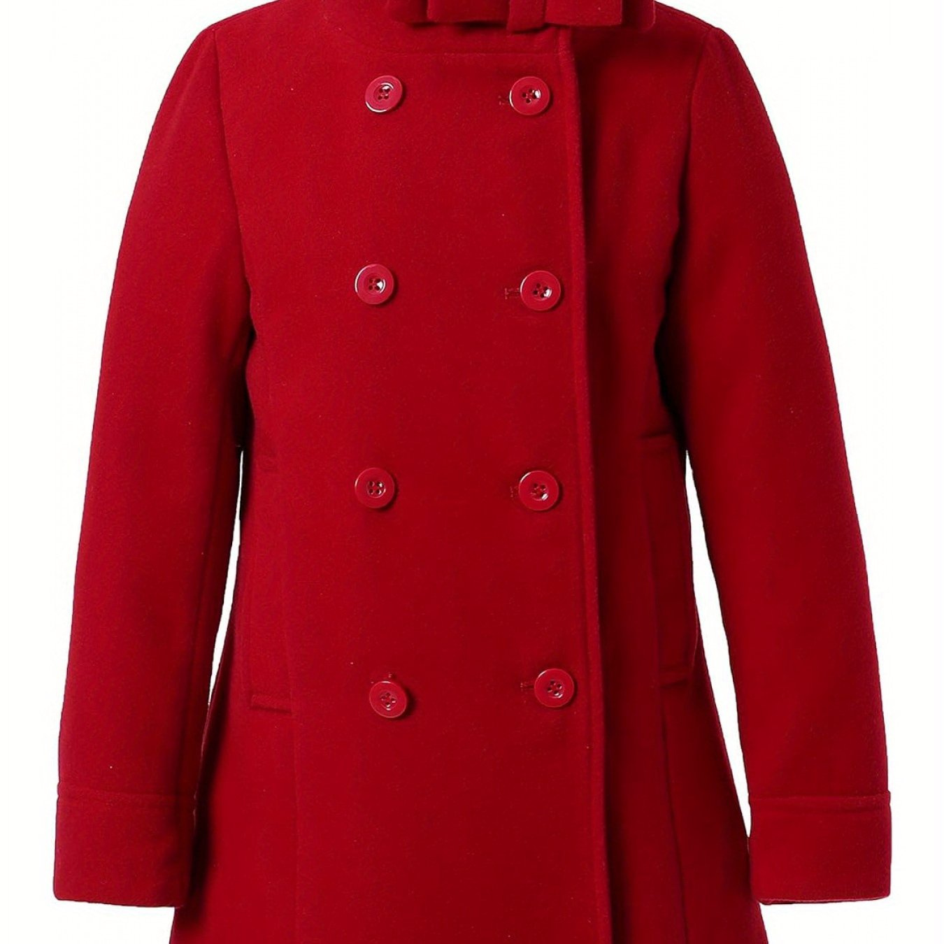 Richie House Girls' Stylish Wool Double Breasted Trench Coat - Winter Jacket for Girls Size 1-10 Years - Rh2517 - Classic Design, Warm, and Water-Resistant