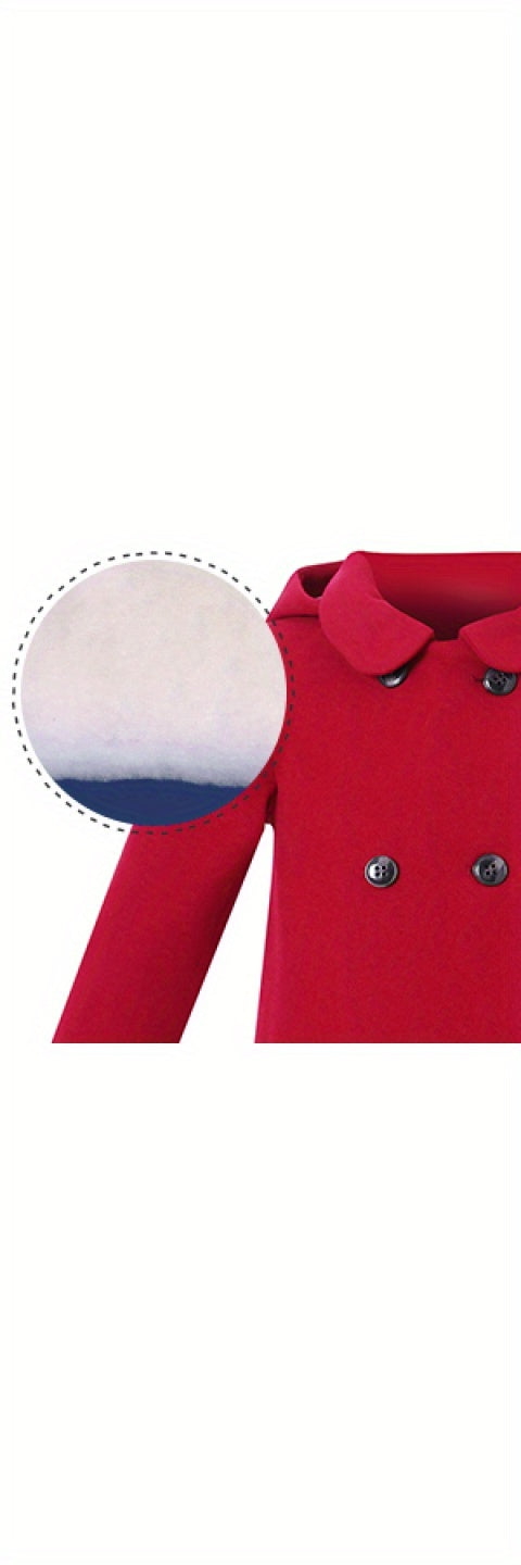 Richie House Girls' Stylish Wool Double Breasted Trench Coat - Winter Jacket for Girls Size 1-10 Years - Rh2517 - Classic Design, Warm, and Water-Resistant