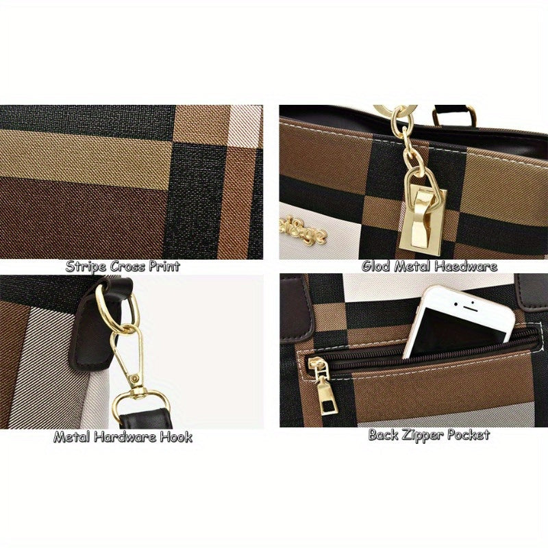 6pcs Womens Handbags Tote Bags Shoulder Bag Leather Purses Satchel Bag Top-Handle Handbag Crossbody Bag Wallet Clutch