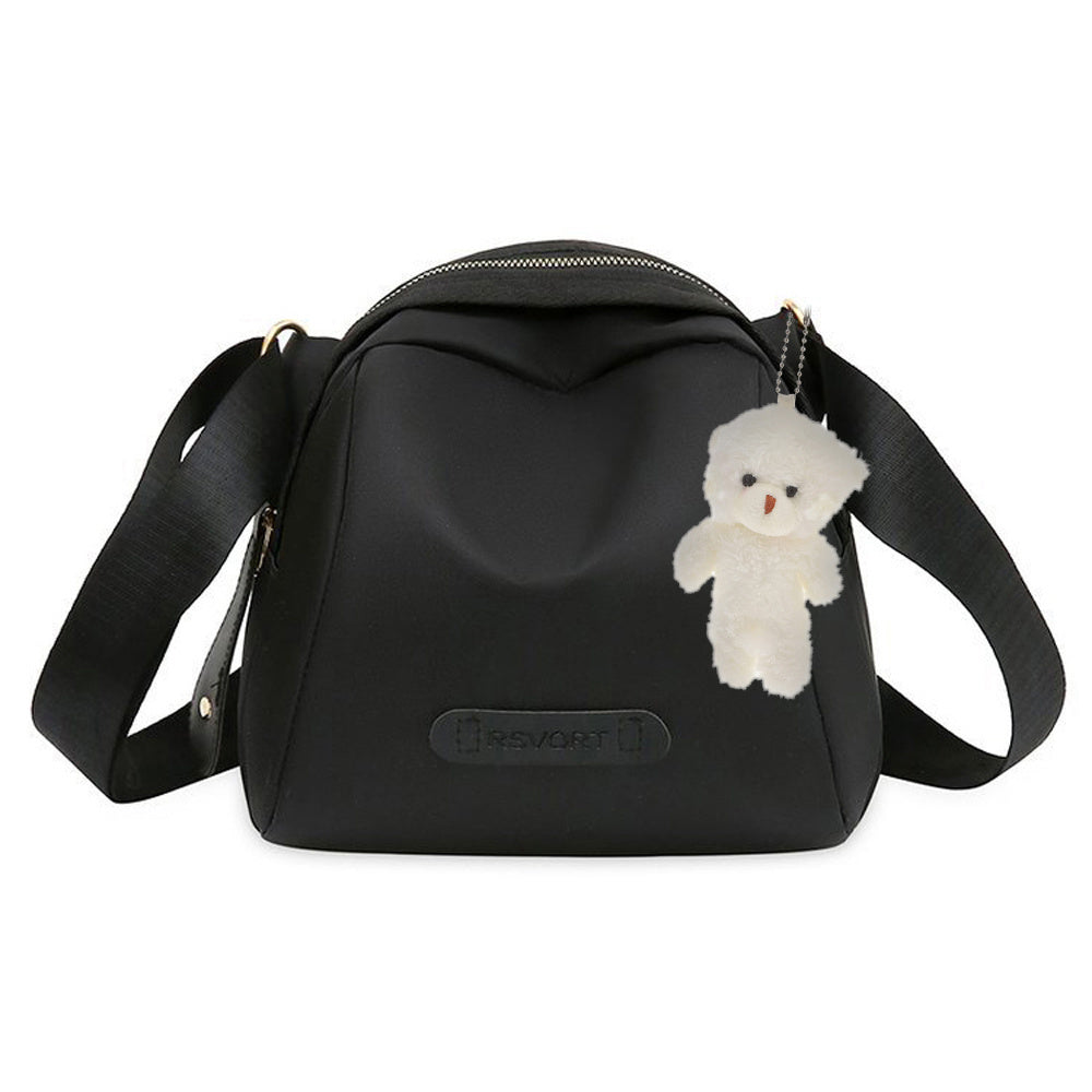 2pcs/1set Trendy Women's Nylon Crossbody Bag with Kawaii Pendant - Large Capacity Handbags Purse Female Casual Shoulder Pillow Bags for Women Travel Vacation