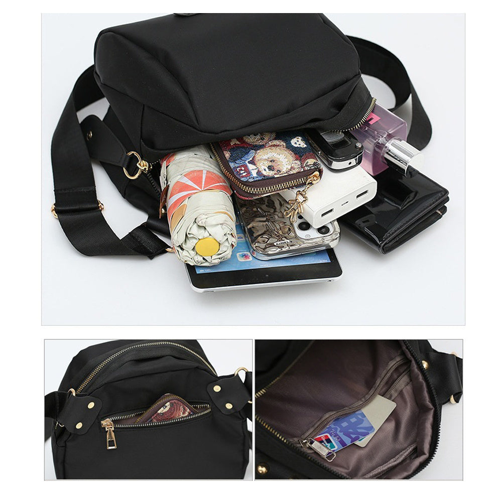2pcs/1set Trendy Women's Nylon Crossbody Bag with Kawaii Pendant - Large Capacity Handbags Purse Female Casual Shoulder Pillow Bags for Women Travel Vacation