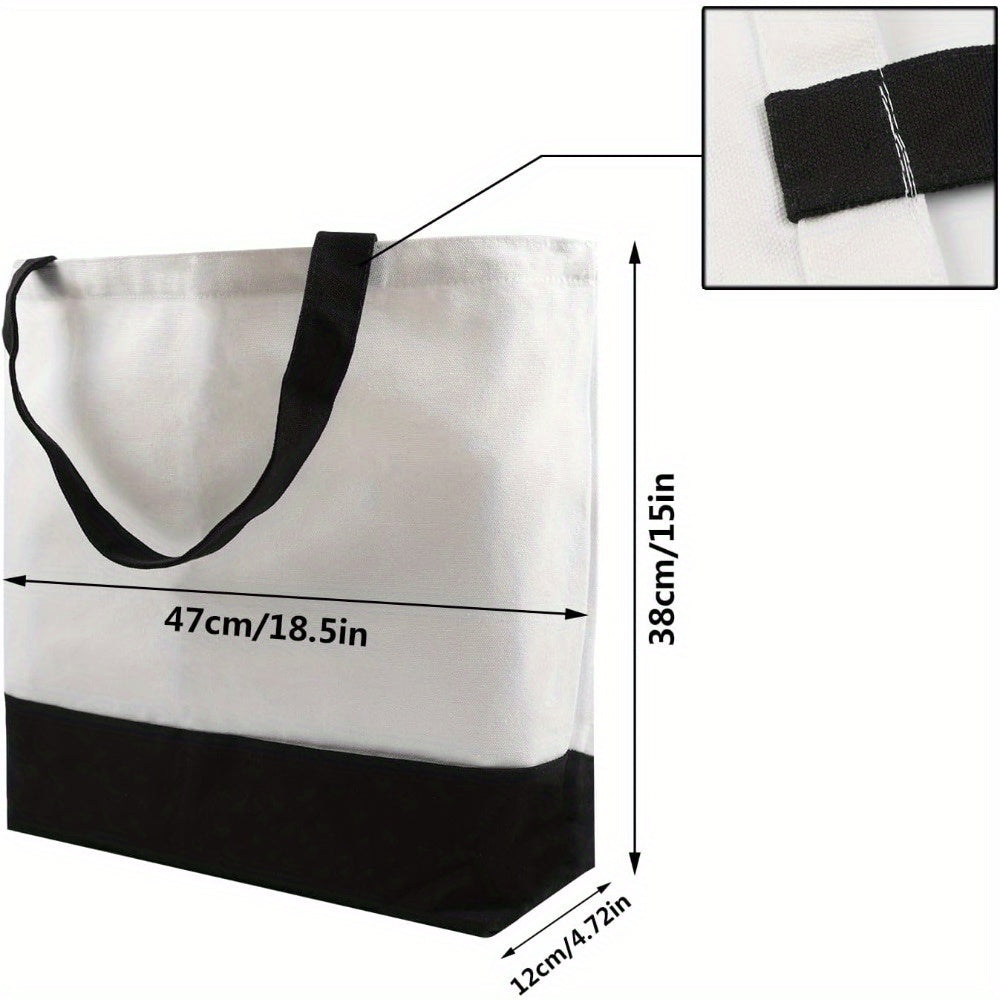 Sublimation Tote Bag Bundle - 8/15/25pcs Polyester & Canvas Handbags for DIY Crafts & Personalization