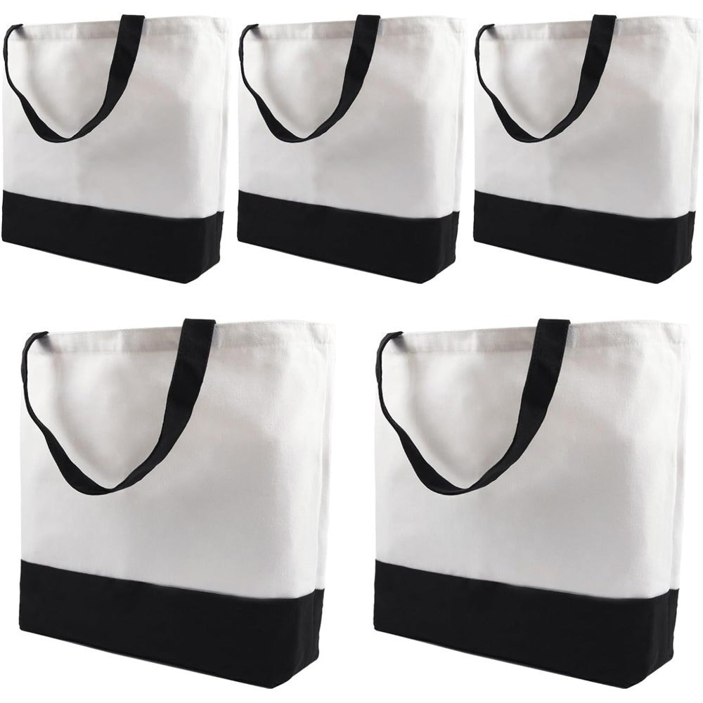 Sublimation Tote Bag Bundle - 8/15/25pcs Polyester & Canvas Handbags for DIY Crafts & Personalization