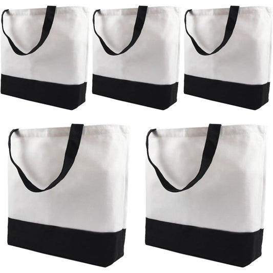 Sublimation Tote Bag Bundle - 8/15/25pcs Polyester & Canvas Handbags for DIY Crafts & Personalization