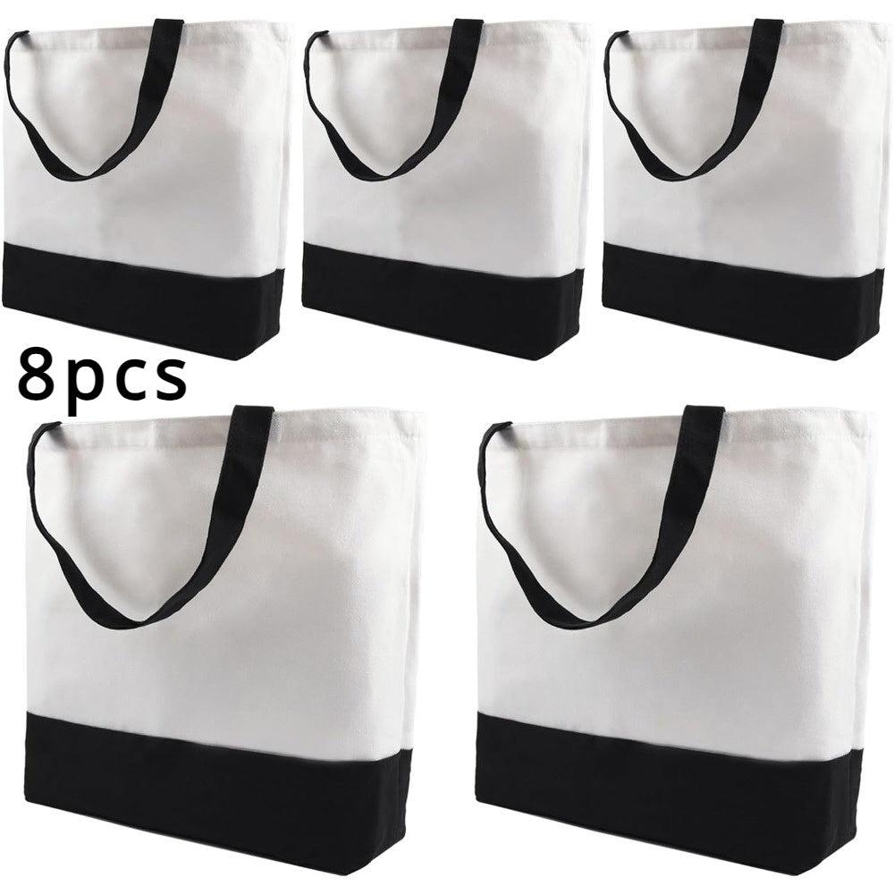 Sublimation Tote Bag Bundle - 8/15/25pcs Polyester & Canvas Handbags for DIY Crafts & Personalization