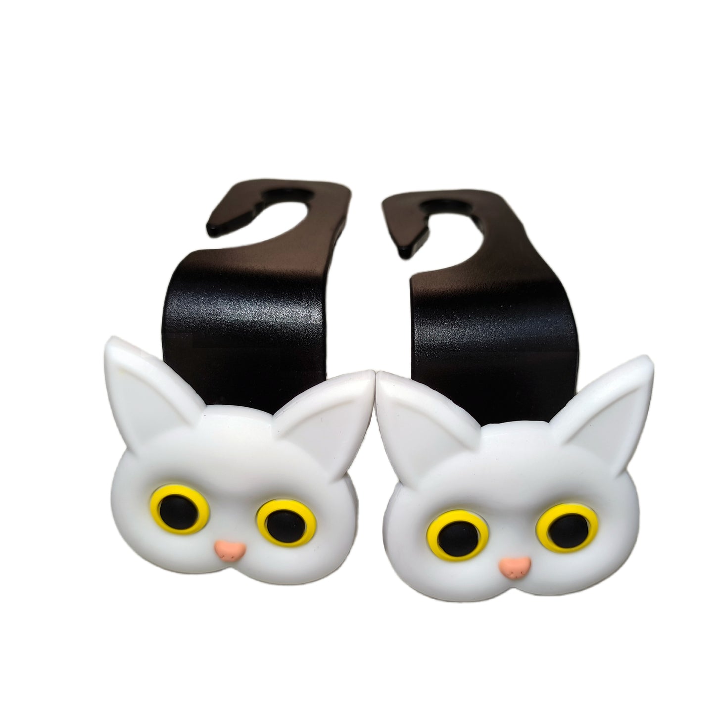 Cute 3D Cartoon Cat Car Headrest Hook - Vehicle Organizer for Handbags, Purses & Coats