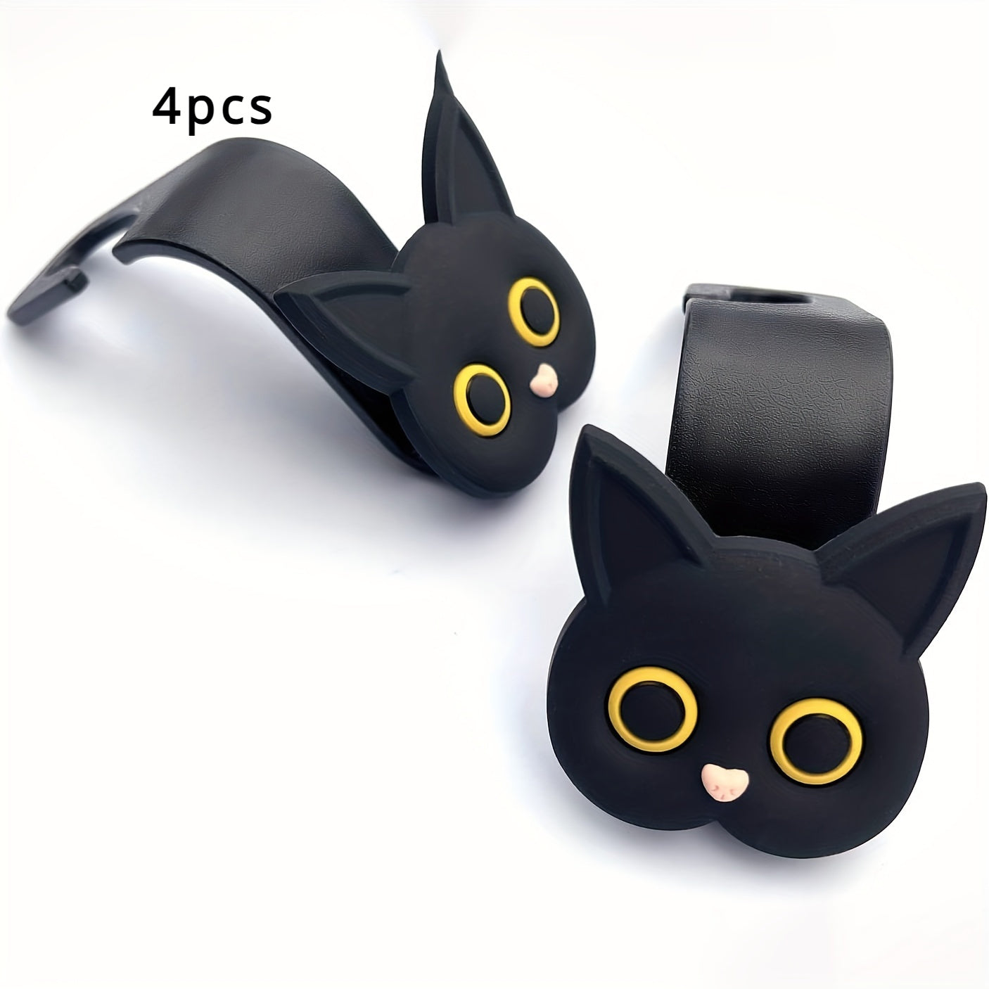 Cute 3D Cartoon Cat Car Headrest Hook - Vehicle Organizer for Handbags, Purses & Coats