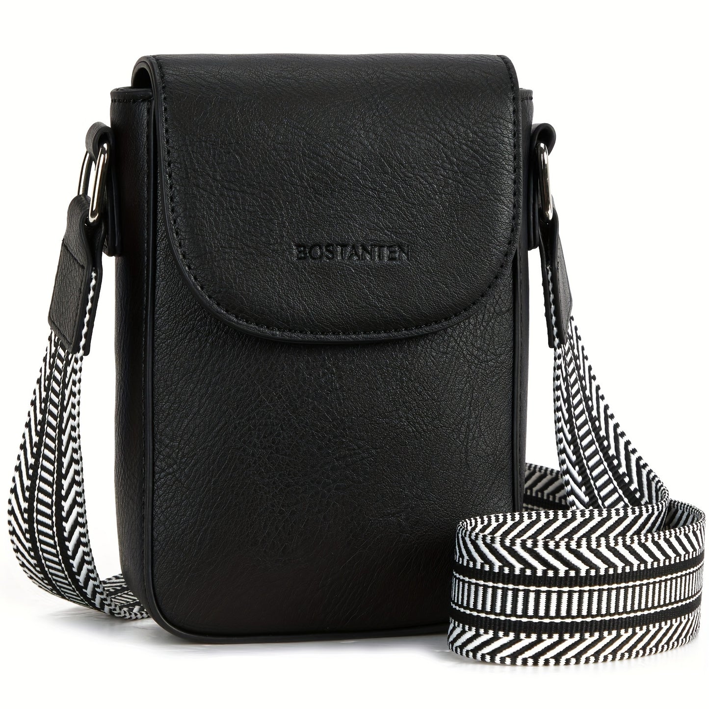 Small Crossbody Phone Wallet Purses - Adjustable Guitar Strap, Magnetic Closure, PU Leather, Lined Interior - Trendy Casual Handbags for Women