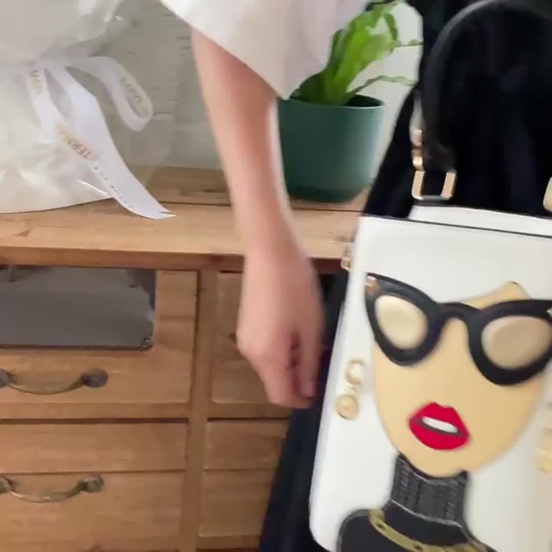Novelty Unique Lady Face Top Handle Satchel Handbags for Women Funky Tote Purse Hobo Crossbody Shoulder bags