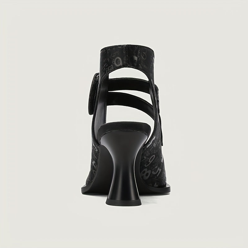 NICAISE 2024 new chunky high-heeled sandals Roman women's shoes hollow belt buckle British style sexy high heels