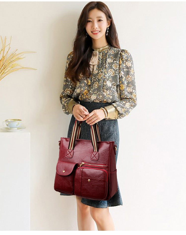 Women's Handbag Women's Shoulder Bag Fashion Purse Vintage Leather Bag Large Capacity Handbag Inclined Shoulder Bag Mom's Bag