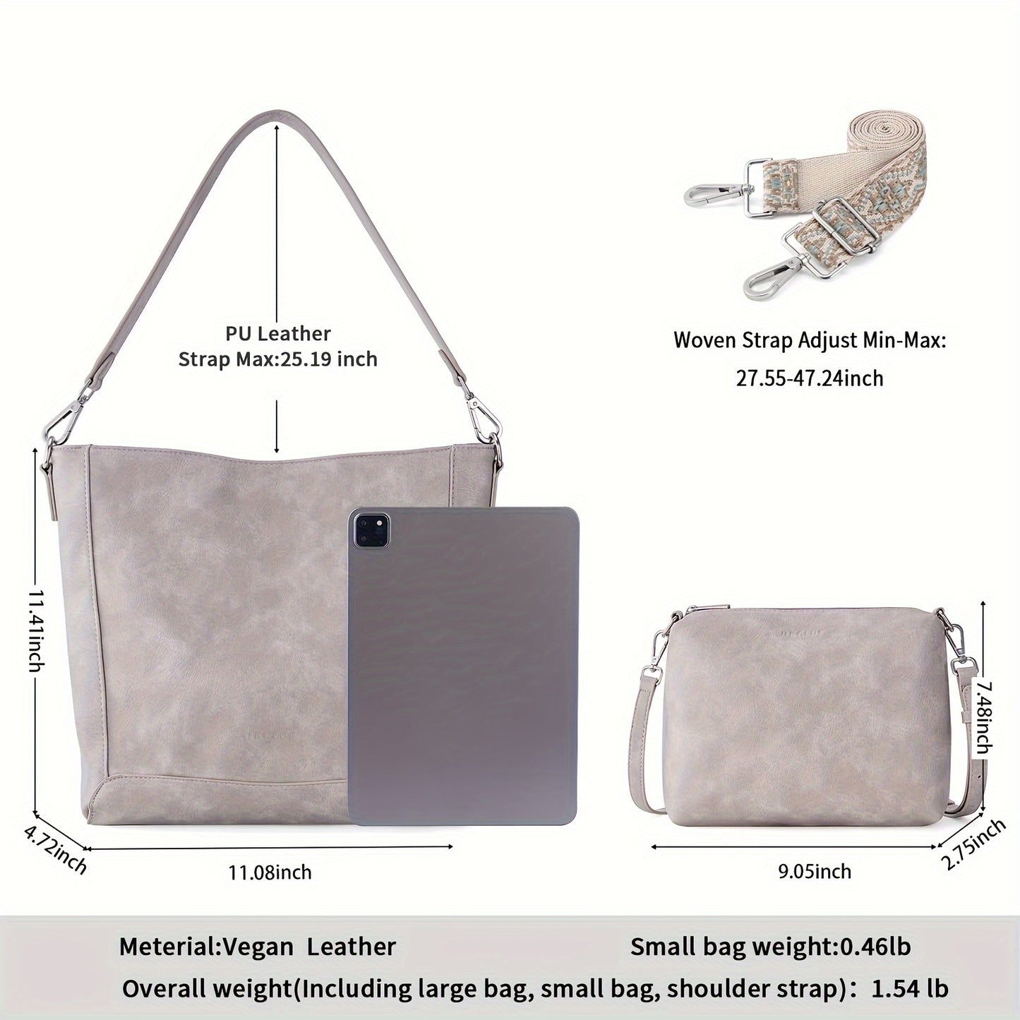 Women's Hobo Handbags Small Crossbody Bags Vegan Leather Shoulder Bucket Bags Purses For Women With Adjustable Guitar Strap