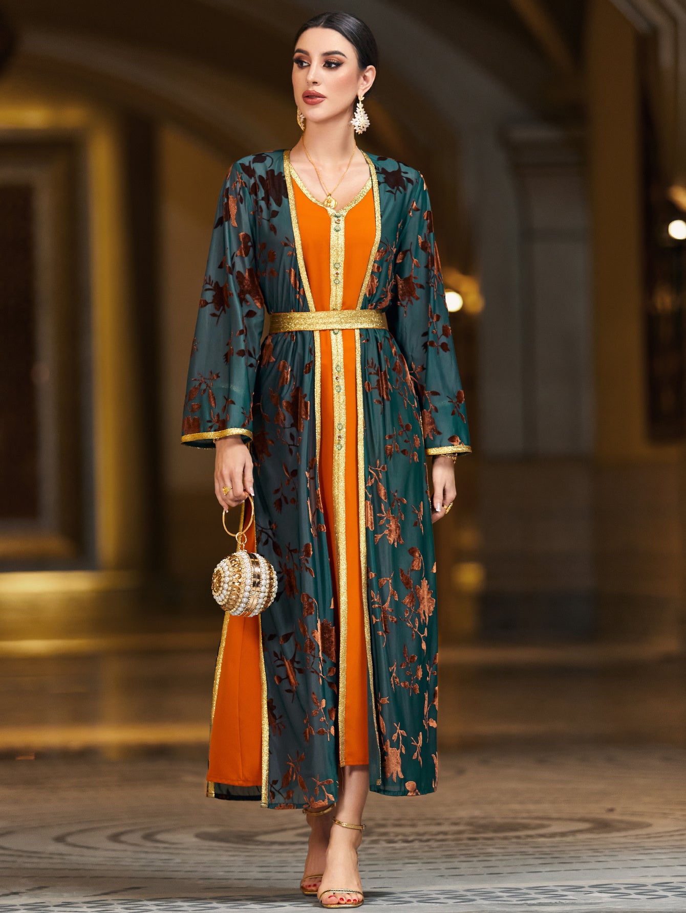 4042 Casual Arab Two-Piece Dress Set