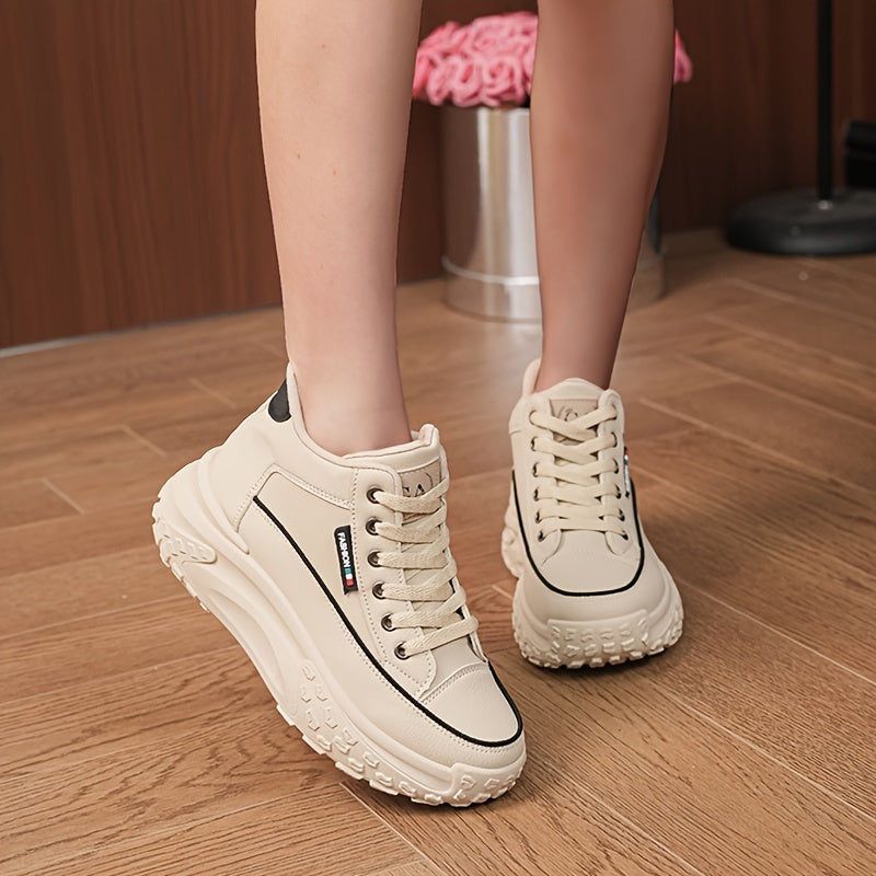 Autumn High Top Shoes Women's New Small White Shoes Casual Women's Shoes Thick Sole Show High Soft Sole Shoes