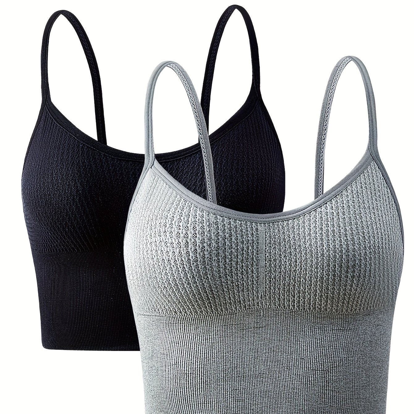2pcs Solid Tank Tops, Soft & Comfy Stretch Everyday Top, Women's Lingerie & Underwear