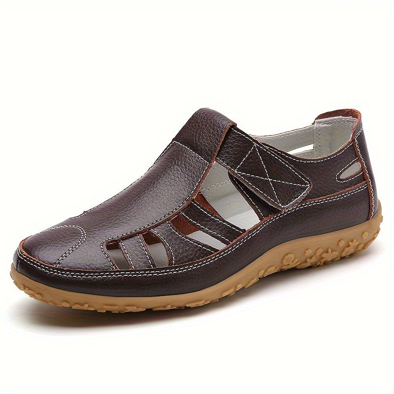Original Handmade Retro True Synthetic Cover Sandals Comfortable Soft Sole Mom Shoes Magic Tape Casual Women's Shoes