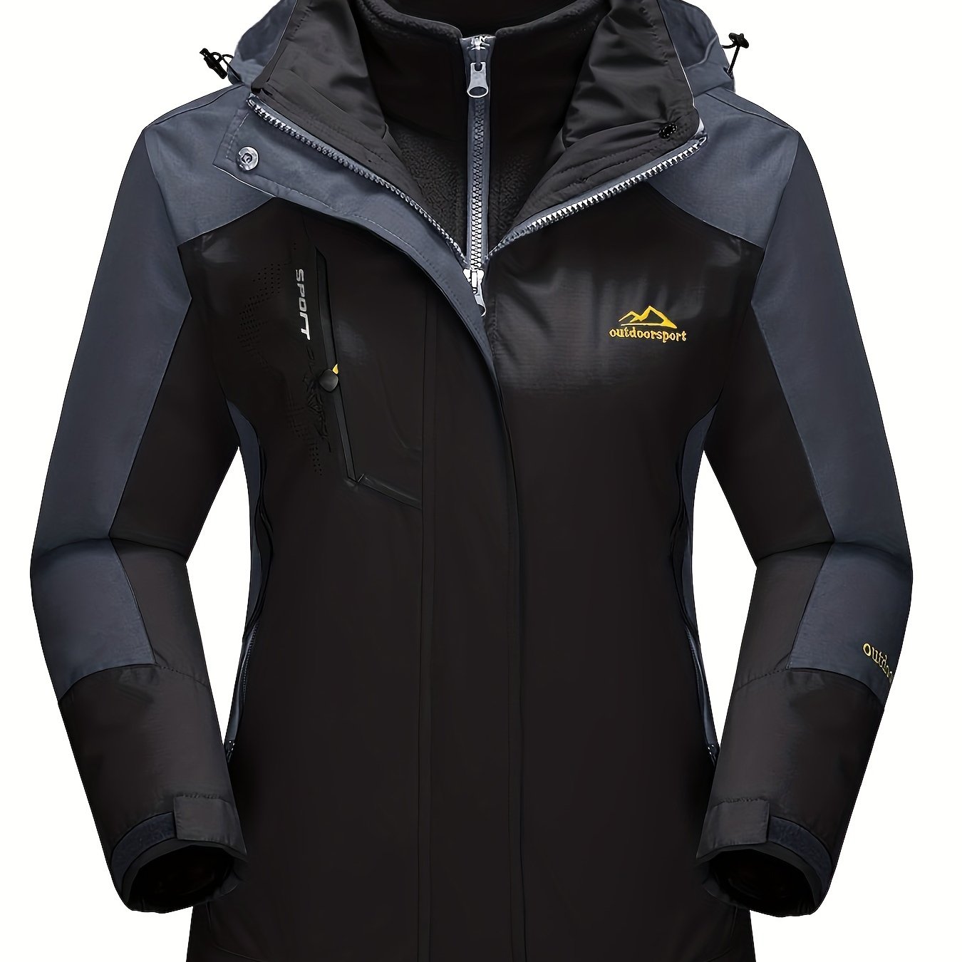 Women's 3-in-1 Winter Coats Snow Ski Jacket Water Resistant Fleece Lined Winter Jacket Parka Windproof Hiking Hooded Coat Multi-pocket Winter Camping Parka Wear Resistant Snowboarding Warm Fleece Jacket