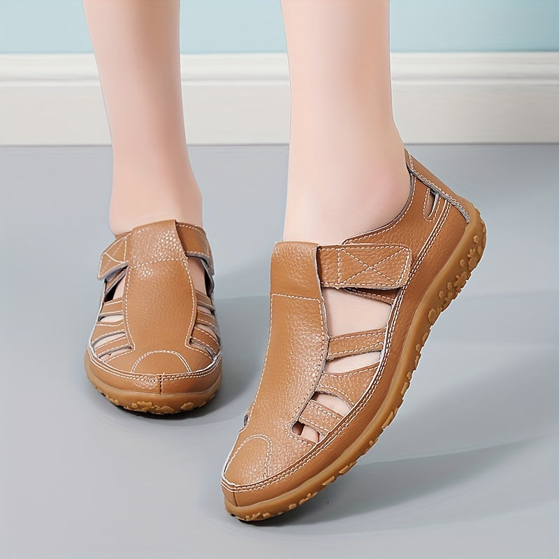 Original Handmade Retro True Synthetic Cover Sandals Comfortable Soft Sole Mom Shoes Magic Tape Casual Women's Shoes