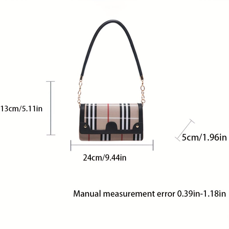 Chic Striped Crossbody Bag For Women - Waterproof Pu Leather With Detachable Strap, Magnetic Closure Crossbody Bags For Women Leather Handbags For Women