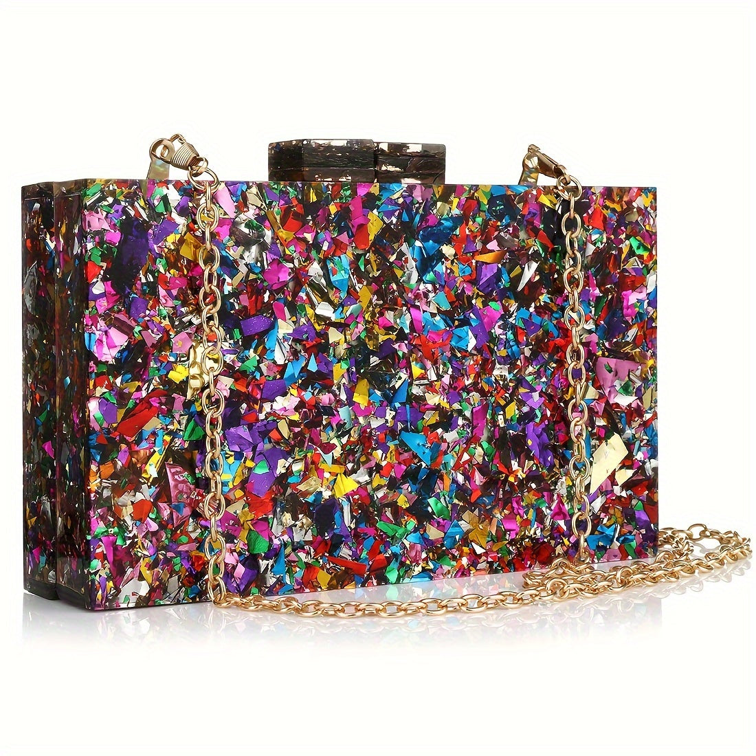 Clutch Purses For Women-Evil Eye Acrylic Clutch Glitter Purse Evening Bag Chain Shoulder Crossbody Handbags