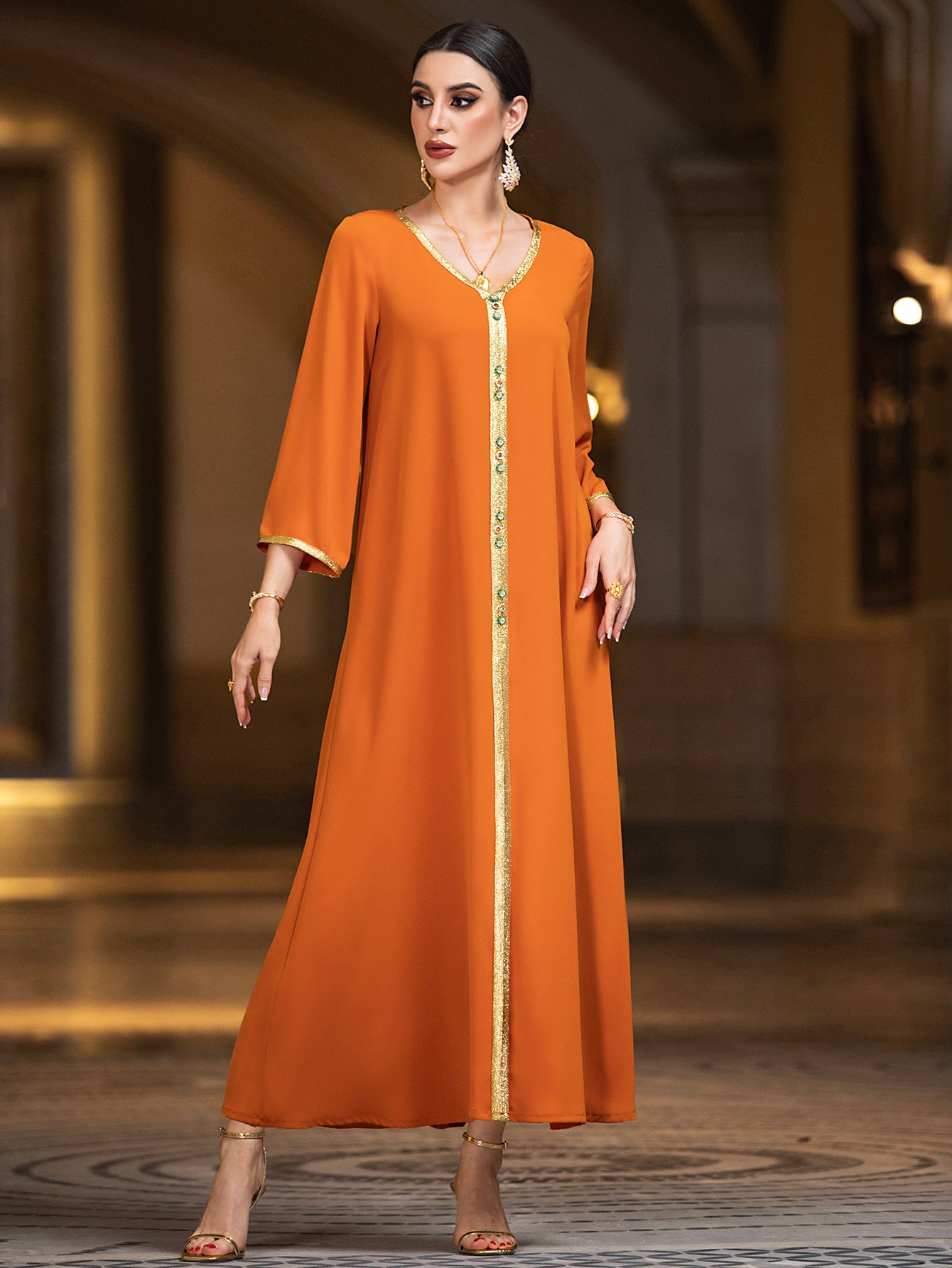 4042 Casual Arab Two-Piece Dress Set