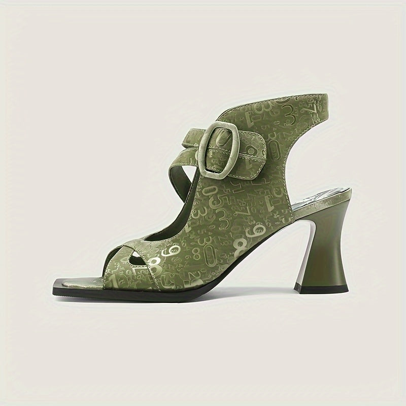 NICAISE 2024 new chunky high-heeled sandals Roman women's shoes hollow belt buckle British style sexy high heels