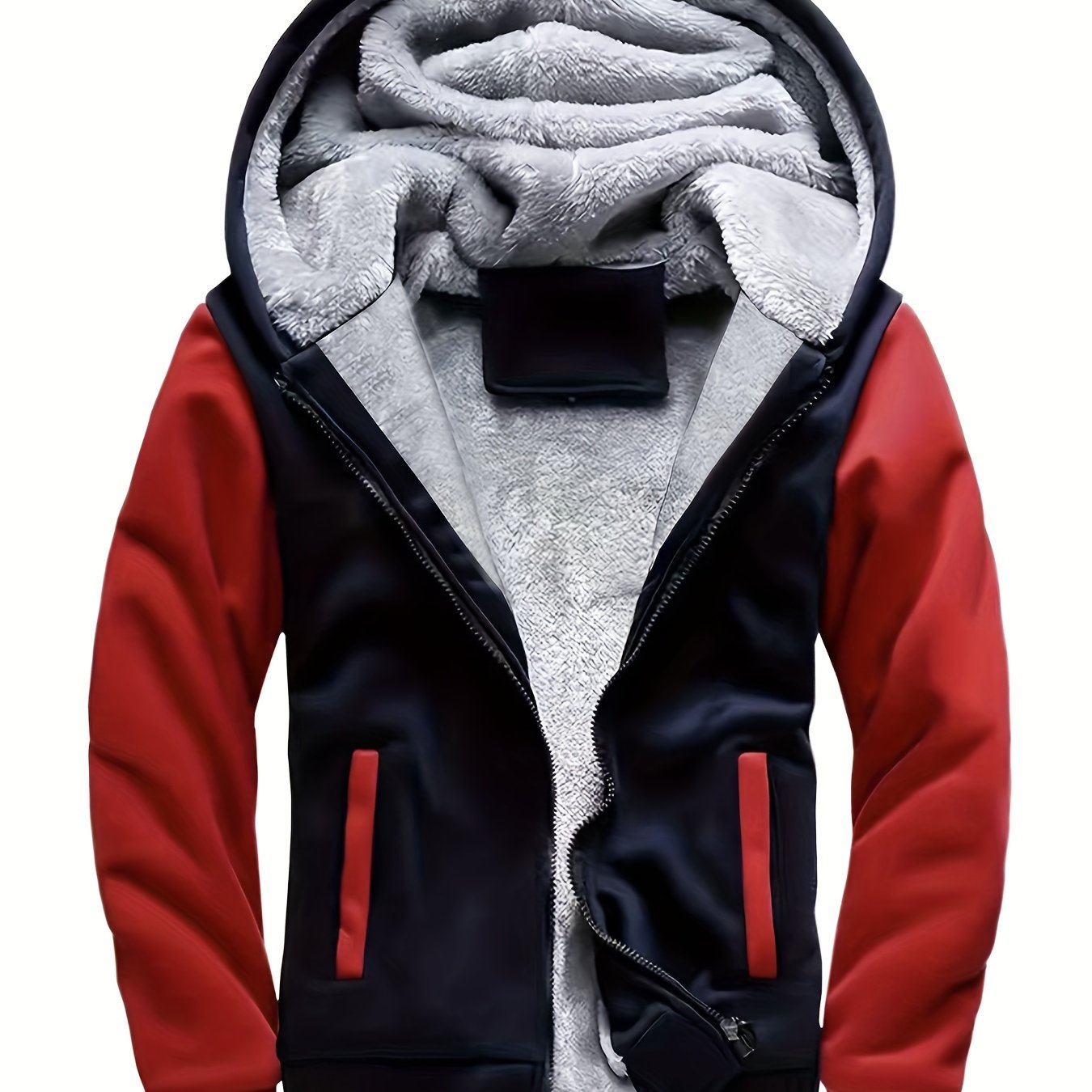 Men's Warm Fleece Hooded Winter Jacket - Cozy & Insulated - Soft Fleece Lining - For Cold Weather - Perfect Gift for Winter Sports Enthusiasts