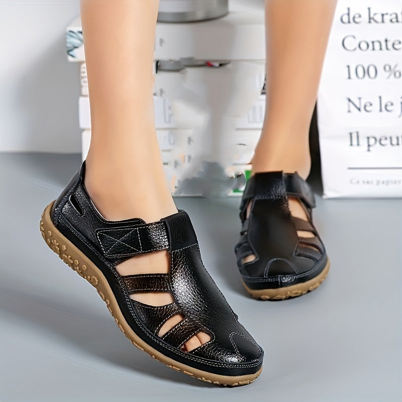 Original Handmade Retro True Synthetic Cover Sandals Comfortable Soft Sole Mom Shoes Magic Tape Casual Women's Shoes