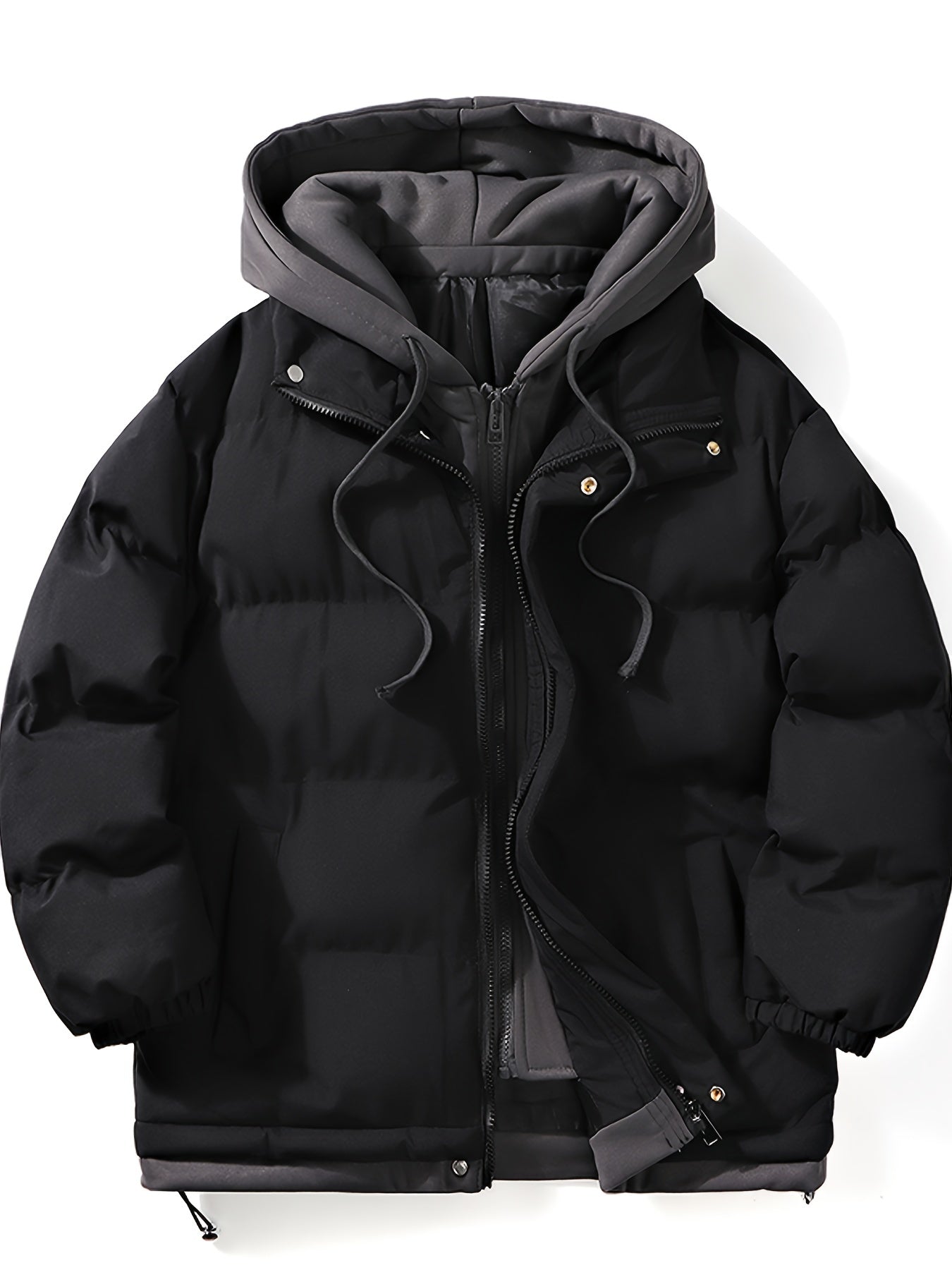 Men's Fashionable Hooded Winter Jacket - Insulated Warmth, Thick Padding, Versatile for Cold Weather