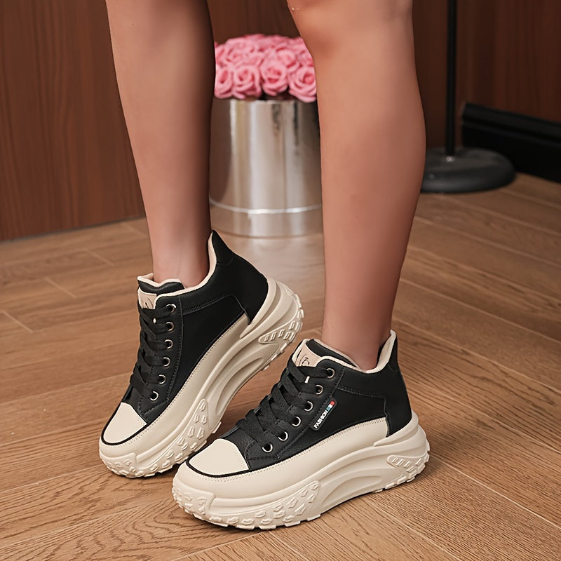 Autumn High Top Shoes Women's New Small White Shoes Casual Women's Shoes Thick Sole Show High Soft Sole Shoes