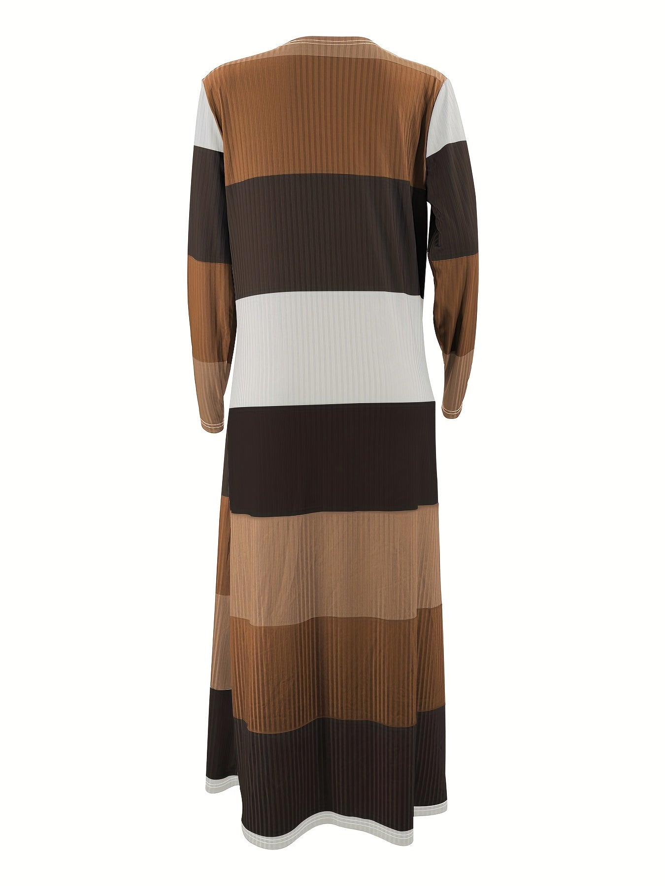 Stripe Print Two-piece Dress Set, Sleeveless Tube Dress & Open Front Long Sleeve Cardigan Outfits, Women's Clothing
