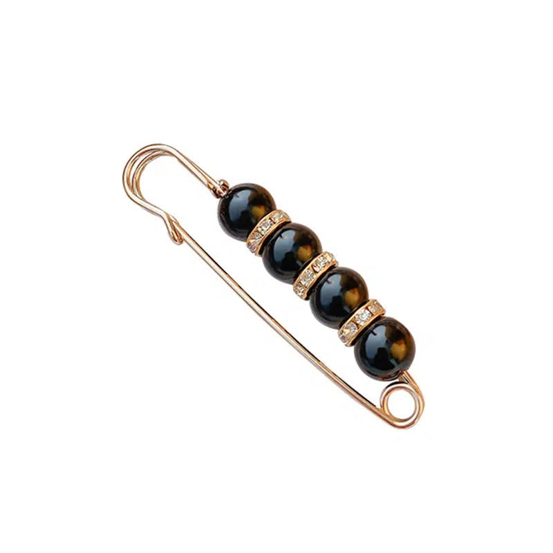 Women's Adjustable Beaded Waist Cinch Belt - Black & White Imitation -like Beads with Golden-Tone Spacers, Handmade-Like Button Closure for Jeans, Dresses, Pants - Waist Trimmer Accessory (Casual/Sweet/Mature Style) - Ideal G
