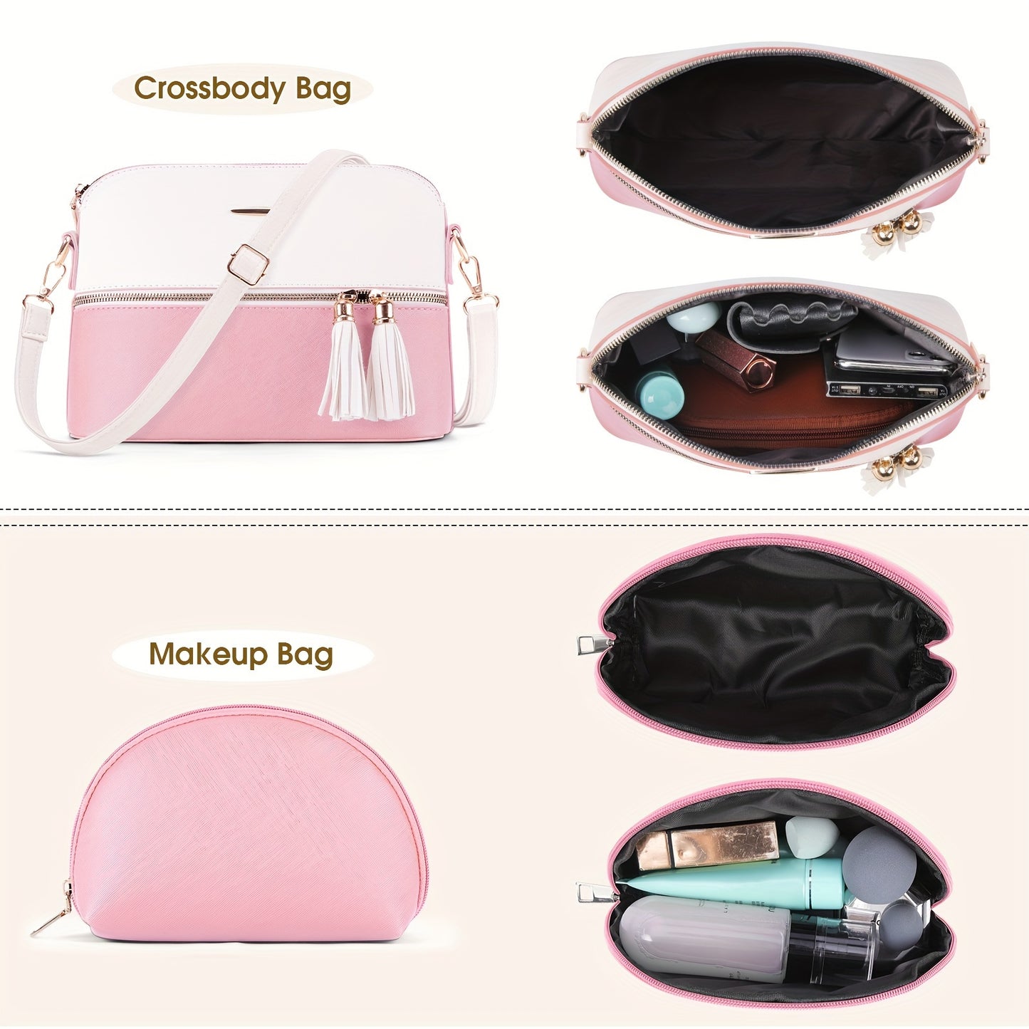 3-Piece Ultimate Tote Bag Set - Stylish Handbags and Crossbody Purse with Fashionable Design, Multiple Compartments, and Adjustable Strap - Perfect for Women's Daily Use