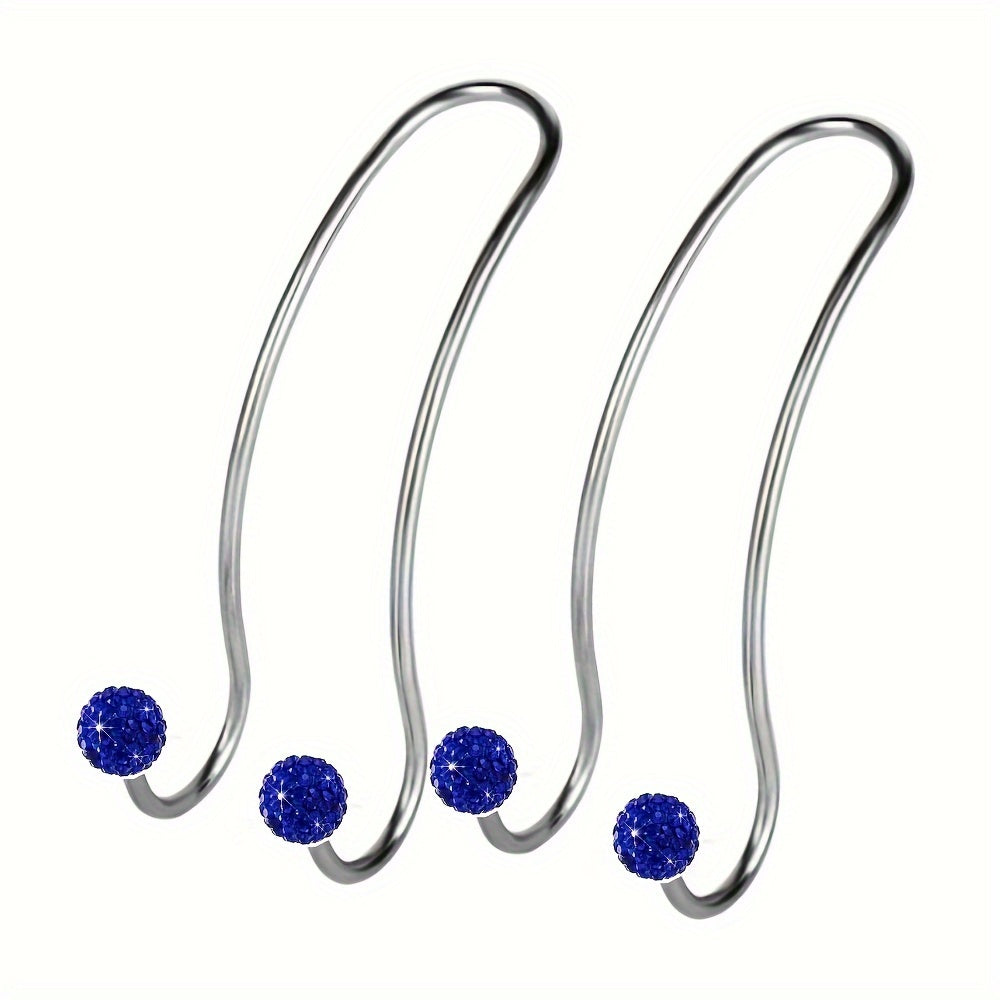 Fashion Car Headrest Hooks with Crystal Decoration - 2 Pack, Durable Metal Auto Backseat Hanger, Easy Installation, Wall Mount Option, Polished Finish, Multifunctional for Handbags, Clothes & Accessories