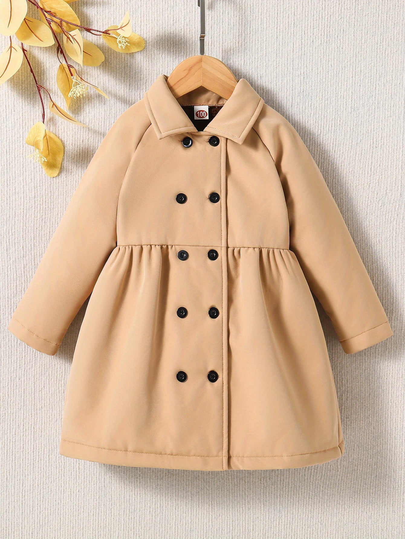 Cozy Plush Fleece Toddler Girls Winter Jacket with Button Collar for Warm and Stylish Daily Wear