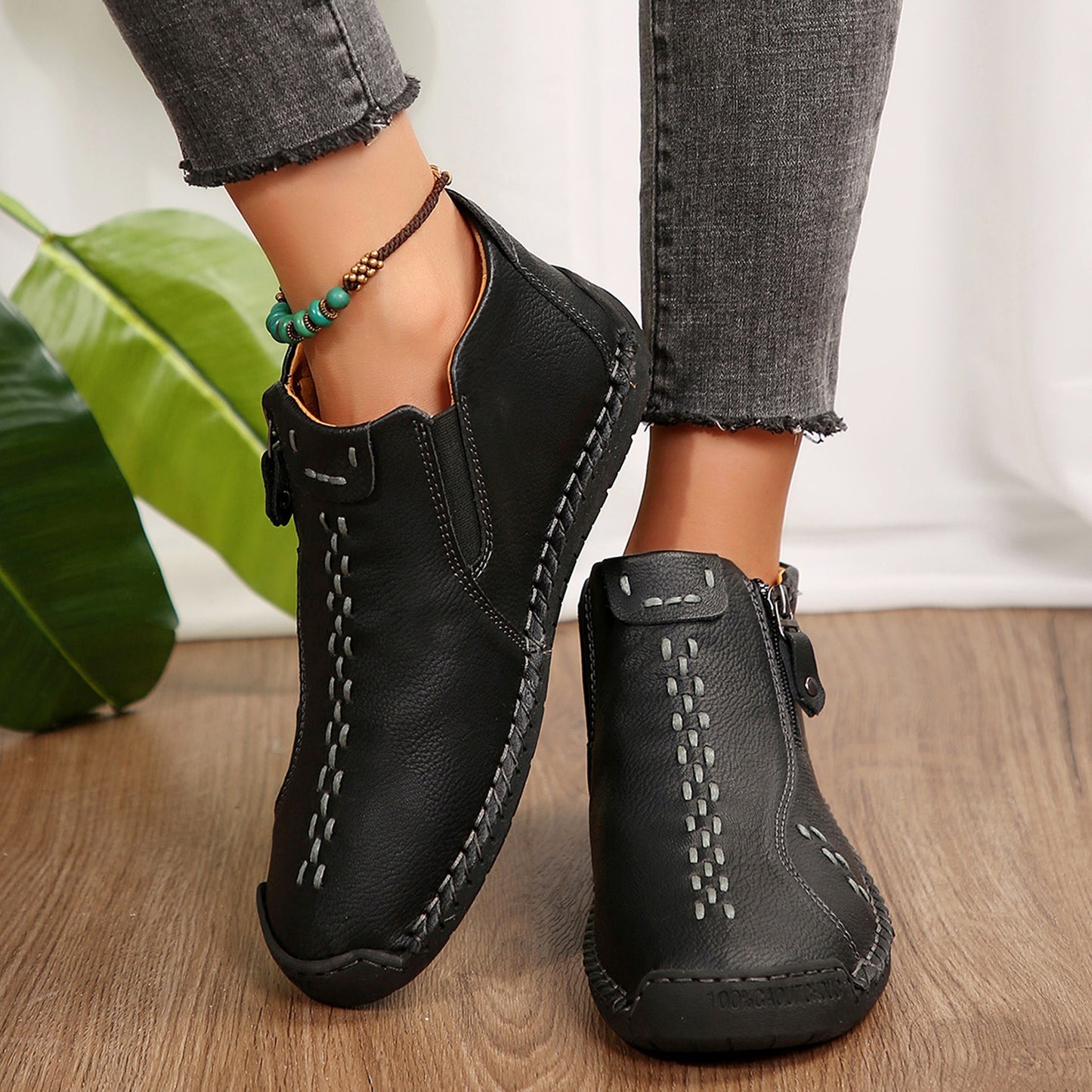 Women's Hand Sewn Boots Fashion Vintage Women's Shoes