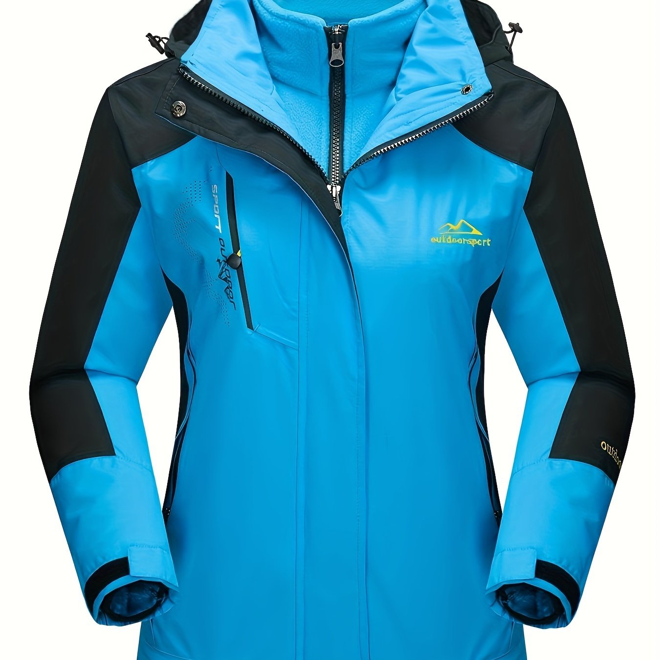 Women's 3-in-1 Winter Coats Snow Ski Jacket Water Resistant Fleece Lined Winter Jacket Parka Windproof Hiking Hooded Coat Multi-pocket Winter Camping Parka Wear Resistant Snowboarding Warm Fleece Jacket
