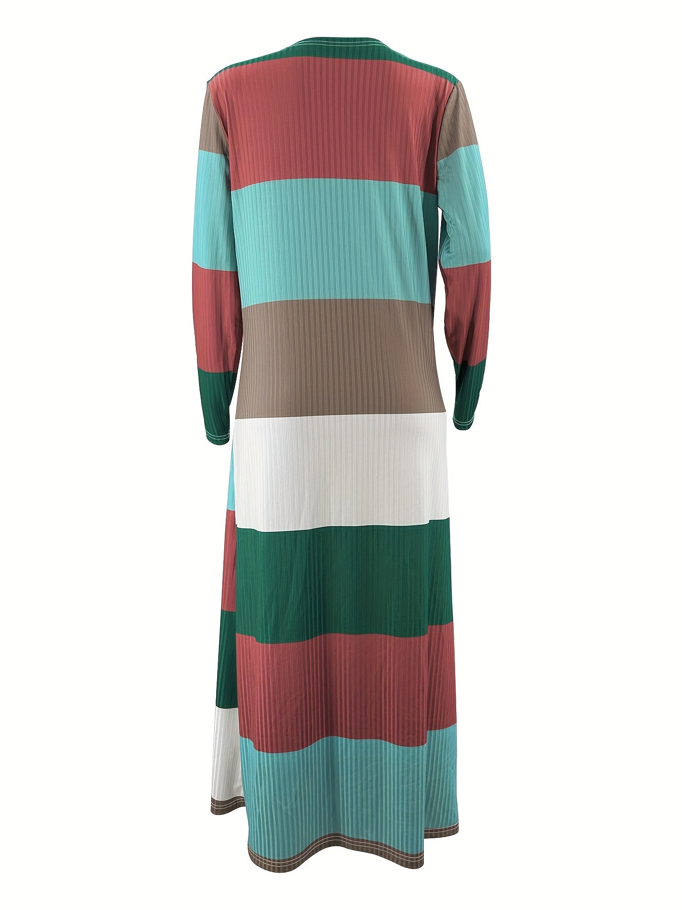 Stripe Print Two-piece Dress Set, Sleeveless Tube Dress & Open Front Long Sleeve Cardigan Outfits, Women's Clothing