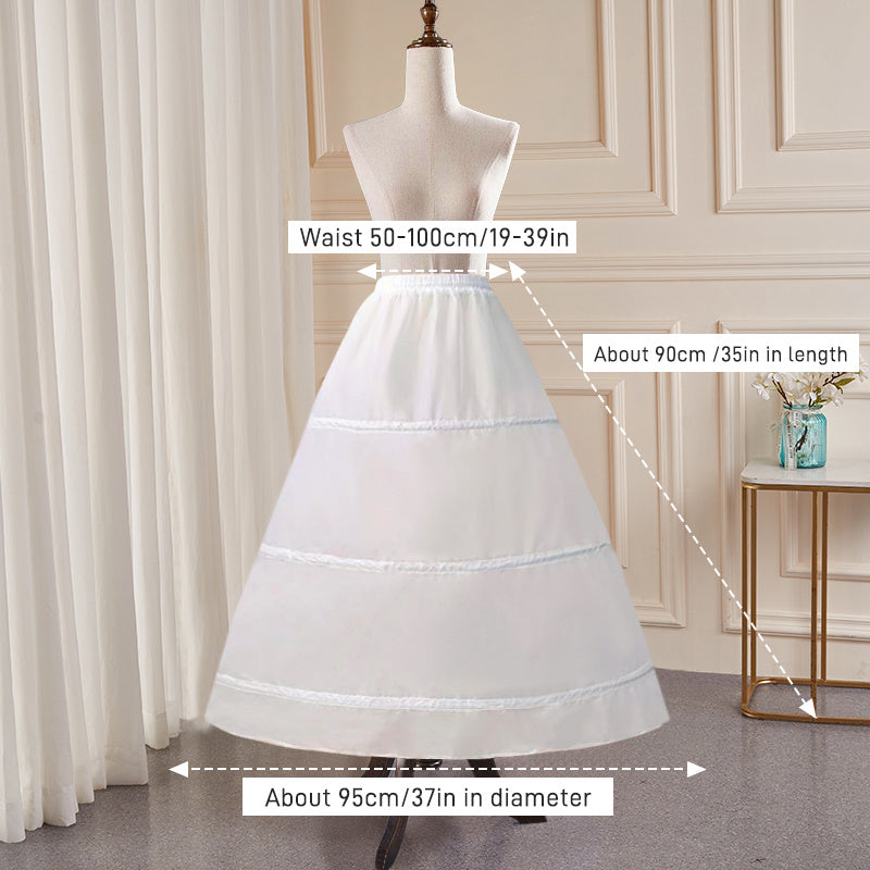 Elegant 6-Hoop Wedding Dress Petticoat - No Tulle, Hand Washable, Polyester Fiber, Perfect for Bridal Gowns & Formal Attire