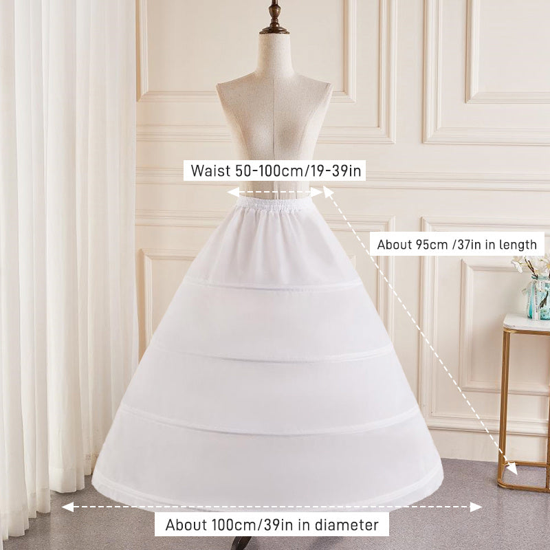 Elegant 6-Hoop Wedding Dress Petticoat - No Tulle, Hand Washable, Polyester Fiber, Perfect for Bridal Gowns & Formal Attire