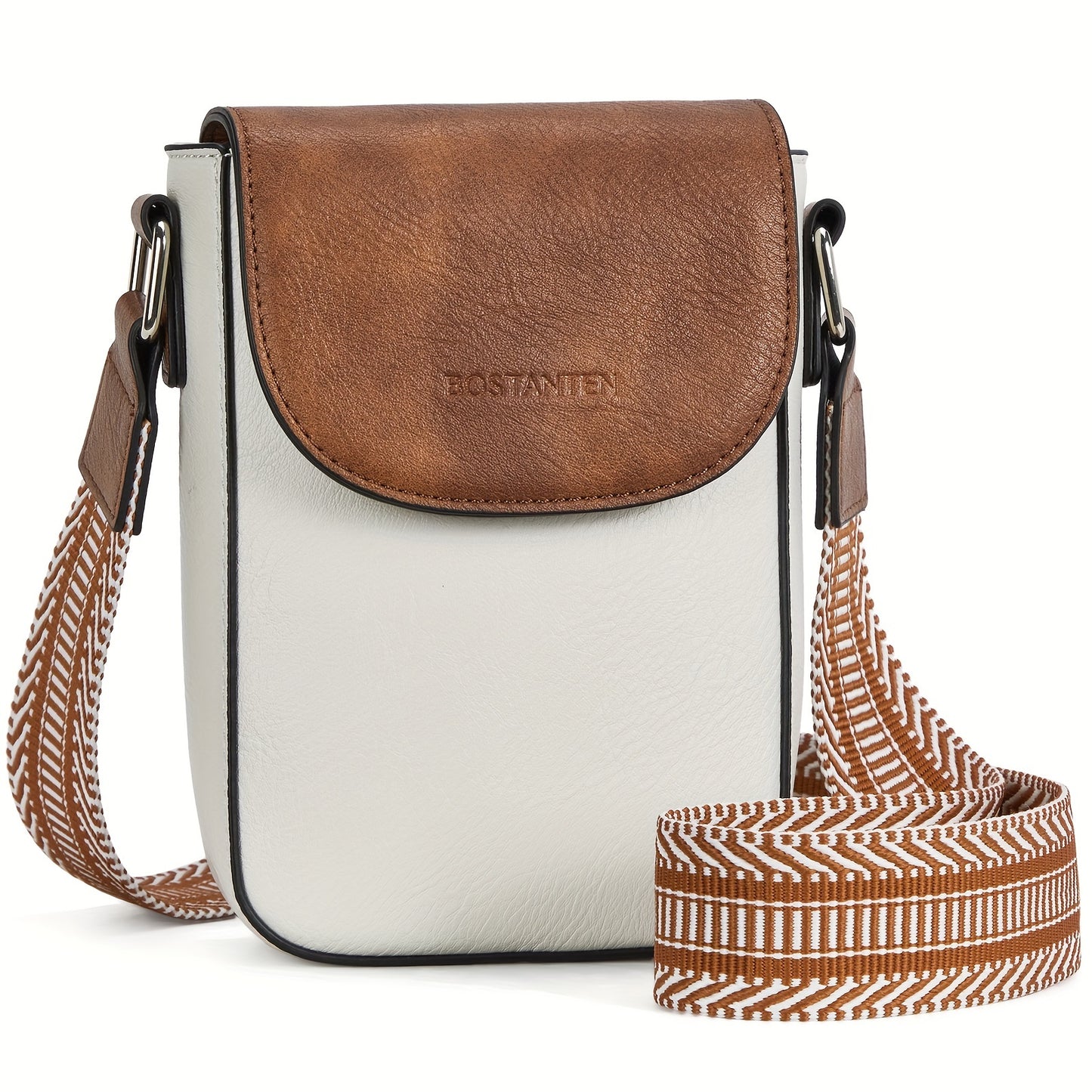 Small Crossbody Phone Wallet Purses - Adjustable Guitar Strap, Magnetic Closure, PU Leather, Lined Interior - Trendy Casual Handbags for Women
