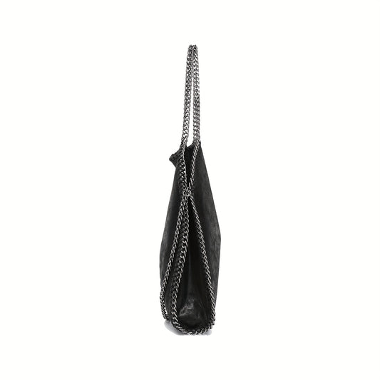 Womens Handbags Soft Fashion Designer Top-Handle Casual Pocket Ladies Tote Portable Chain Large Shoulder Crossbody Bags Black Birthday Present