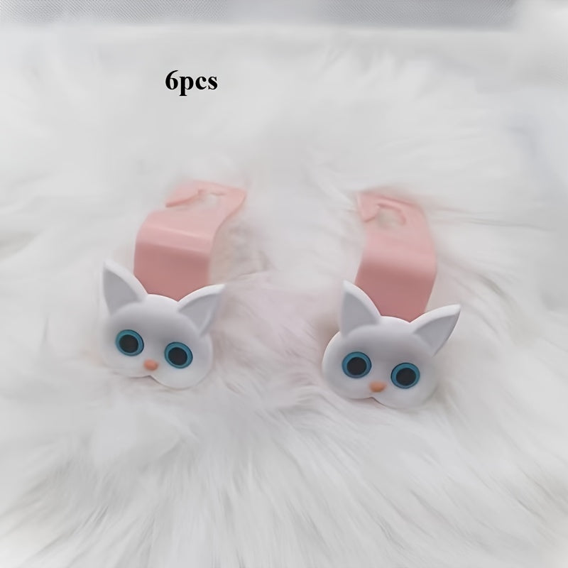 Cute 3D Cartoon Cat Car Headrest Hook - Vehicle Organizer for Handbags, Purses & Coats
