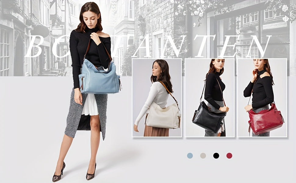 Genuine Leather Hobo Handbags Designer Shoulder Tote Purses Crossbody Large Bag For Women