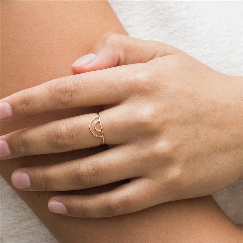Rainbow Ring14K gold filled Knuckle Ring Boho Gold Jewelry Anillos Mujer Minimalistic Stacking Bohemian Ring for Women