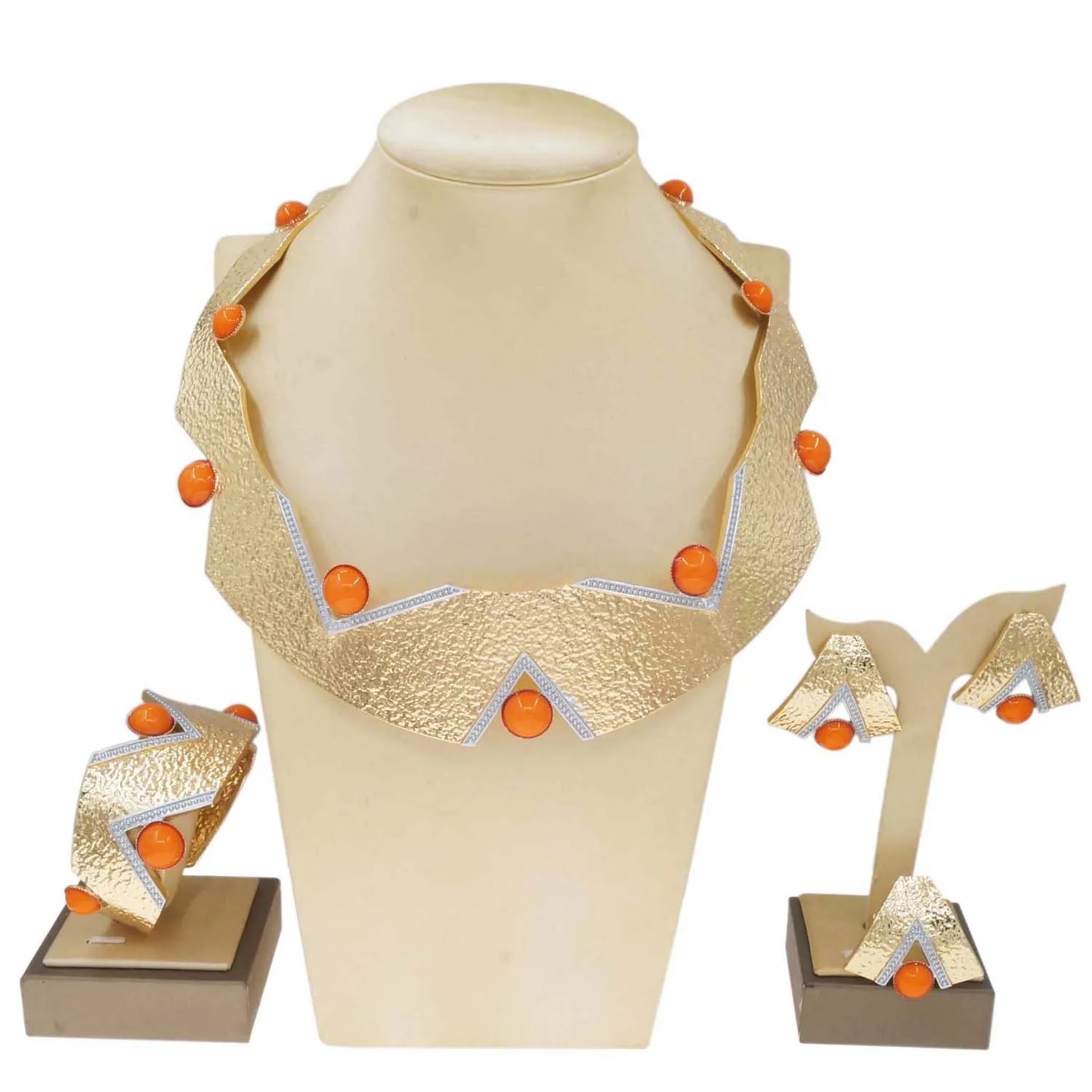Women Dubai Jewelry Set Italian Gold Plated Round Necklace Wedding Party Jewelry Fashion Bracelet Earrings Women Set
