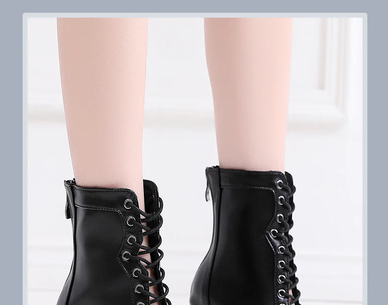 Woman Beige Black Latin Dance Booties Women Open Toe Lace Up Stiletto Bootie for Girls Suede Sole High Heel Dance Boots Shoes