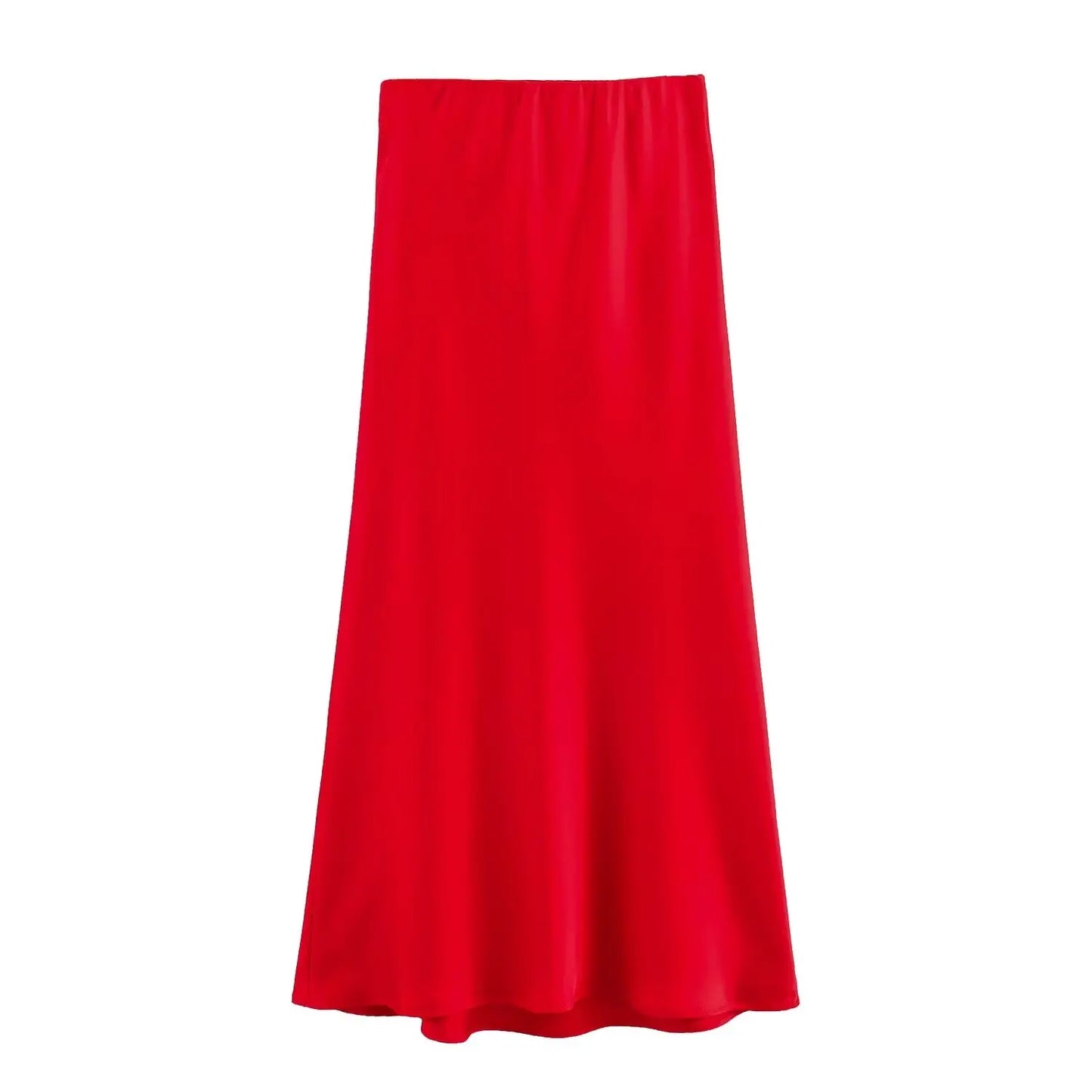 HH Skirts For Women 2024 Summer Solid Satin Sheath Long Skirt Female Show Curve Beach Outfits For Woman Mermaid Skirts