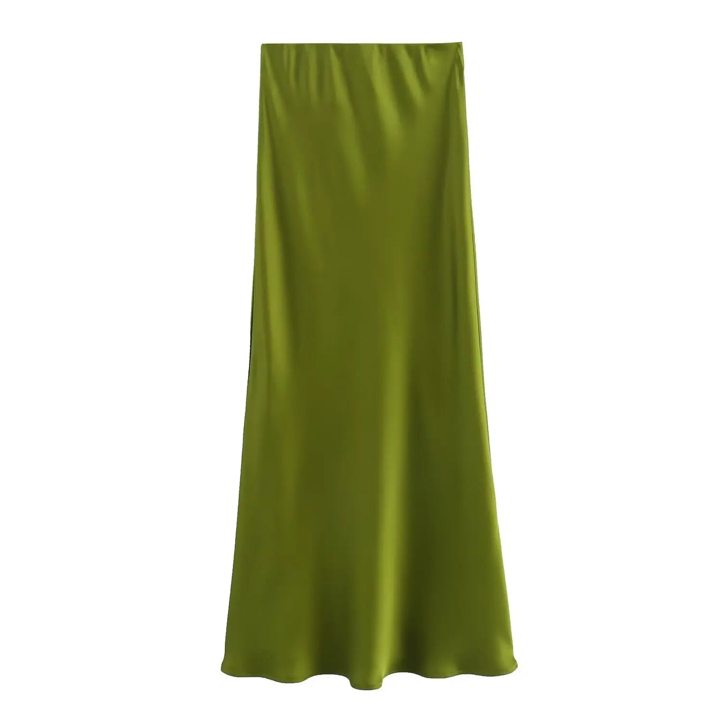 HH Skirts For Women 2024 Summer Solid Satin Sheath Long Skirt Female Show Curve Beach Outfits For Woman Mermaid Skirts